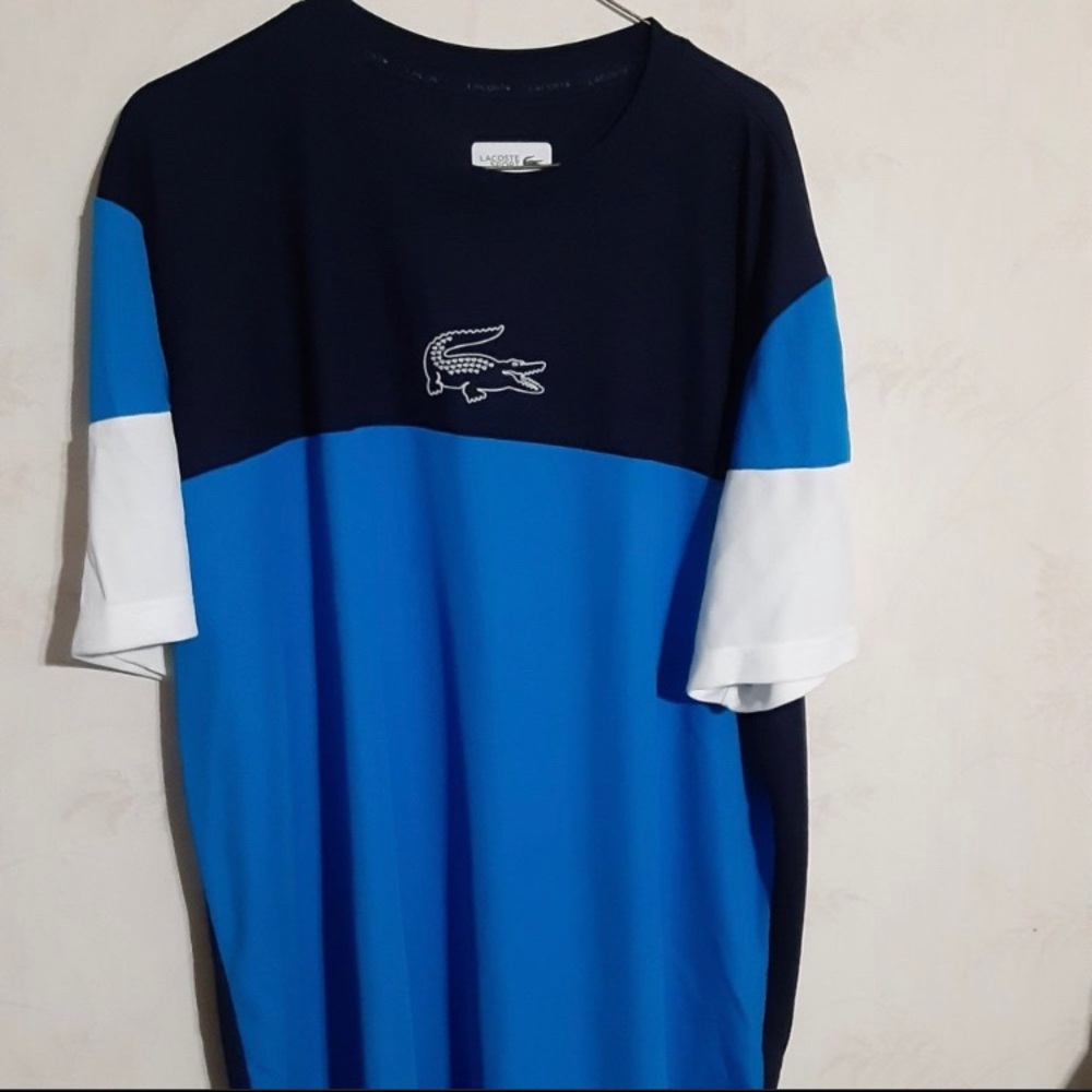 Lacoste Sport Ultra Dry Men's Short Sleeve Color Block Shirt in Size 3XL